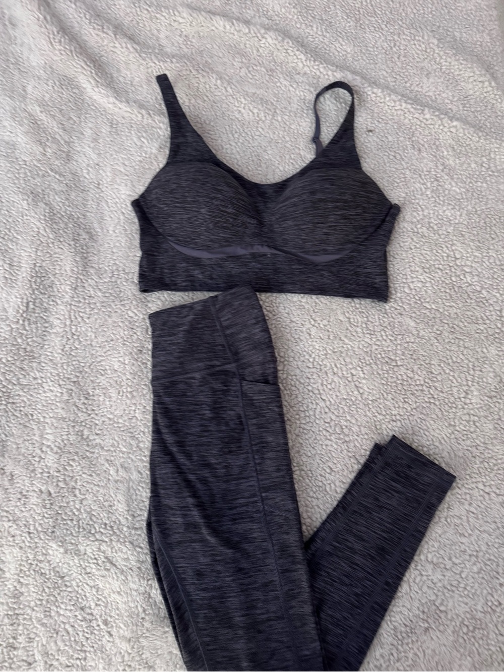 Victoria's Secret Charcoal Heather Seamless Legging & Bralette Set